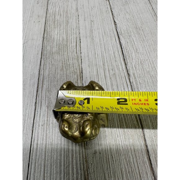Vintage Brass Oriental Frog with Spots Paperweight Statue 1.5" Long Home Decor - Picture 8 of 8